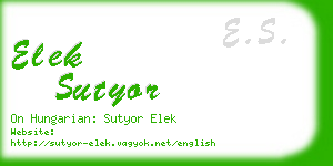 elek sutyor business card